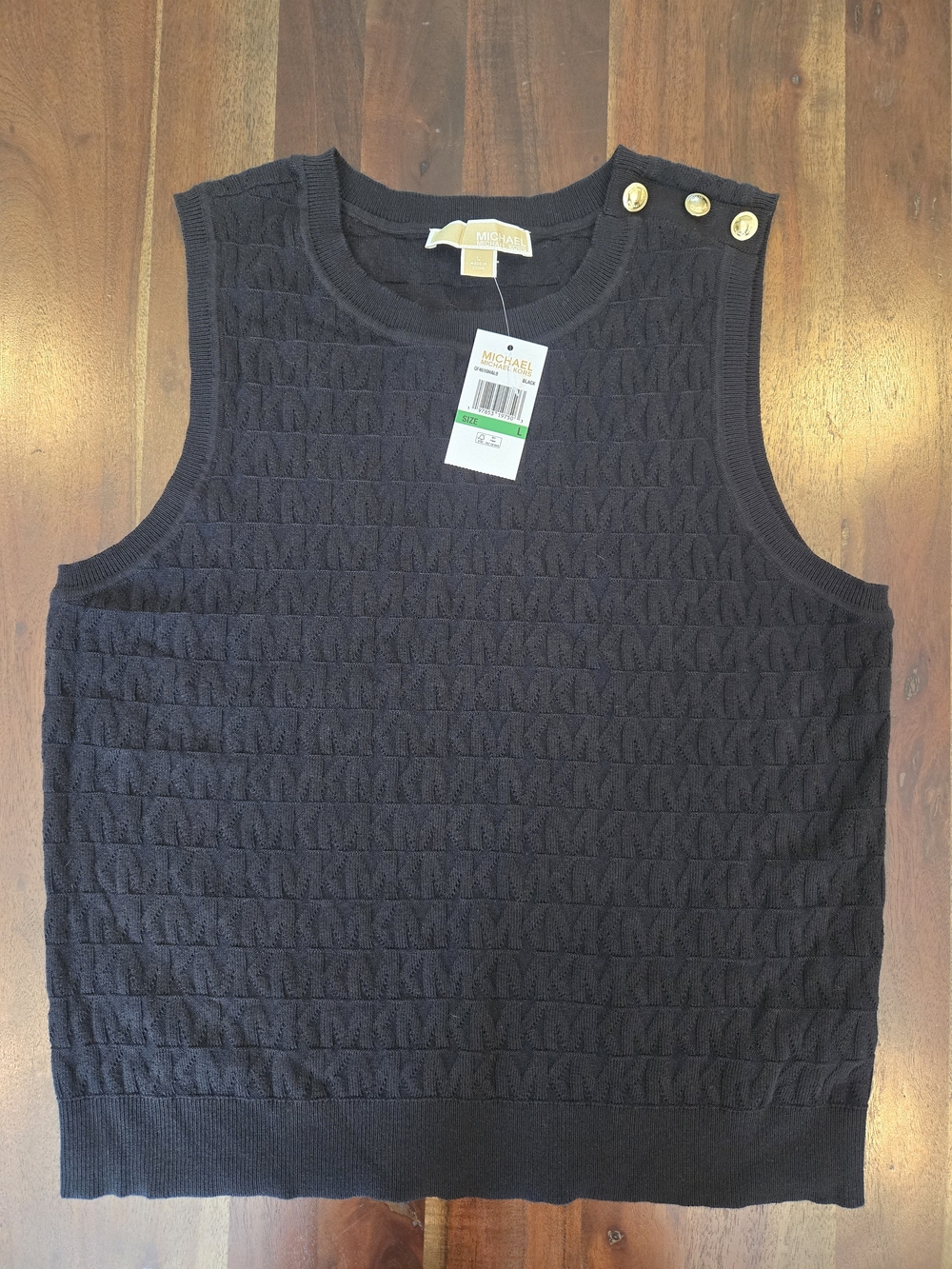 NWT Michael Kors Knit Logo-Pattern Sweater Vest